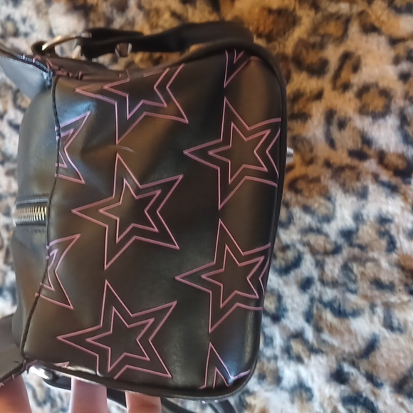 LuxDeVille purple stars satchel style purse. Never been used - Picture 3 of 12